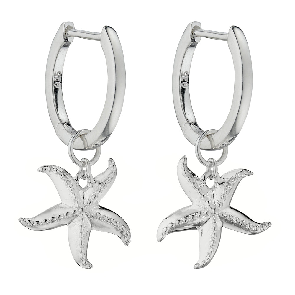 Sterling Silver Dangling Starfish Earrings