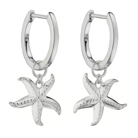 Sterling Silver Dangling Starfish Earrings