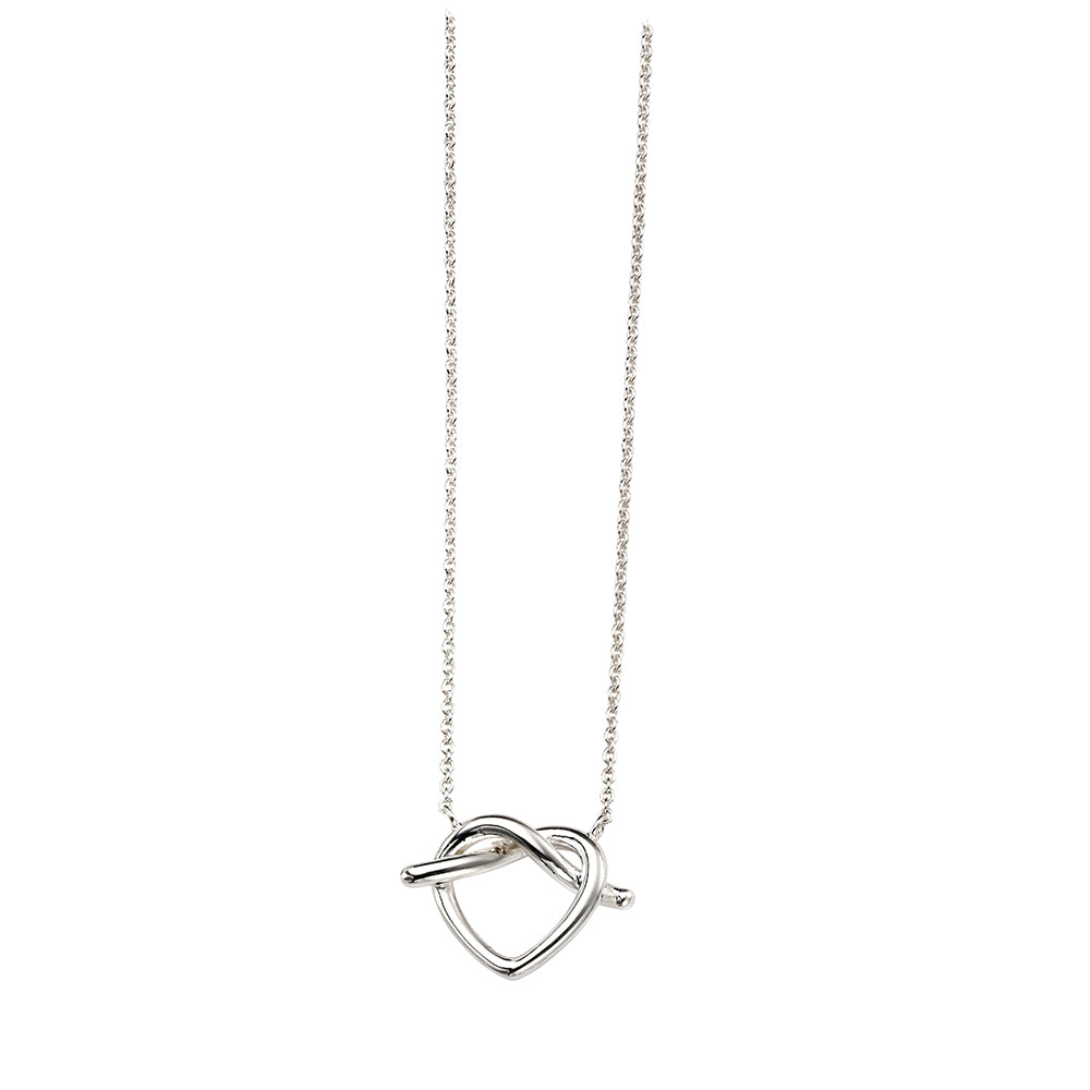 Knotted Heart Pendant In Sterling Silver