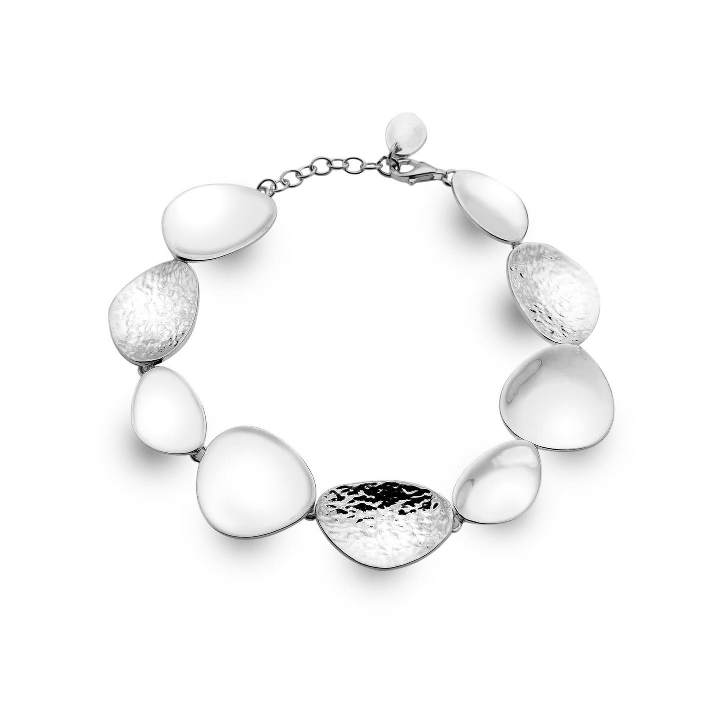Silver Pebble Link Bracelet