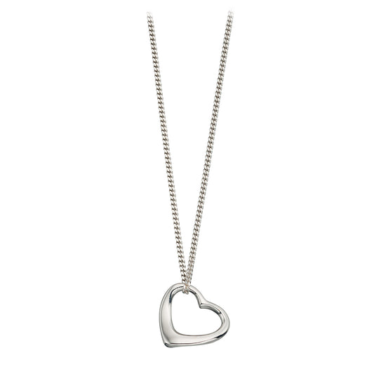 Floating Heart Pendant In sterling Silver