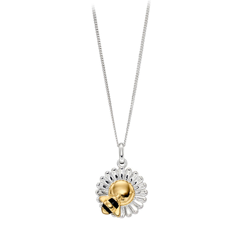 Sterling Silver And Yellow Gold Plated Bee Pendant