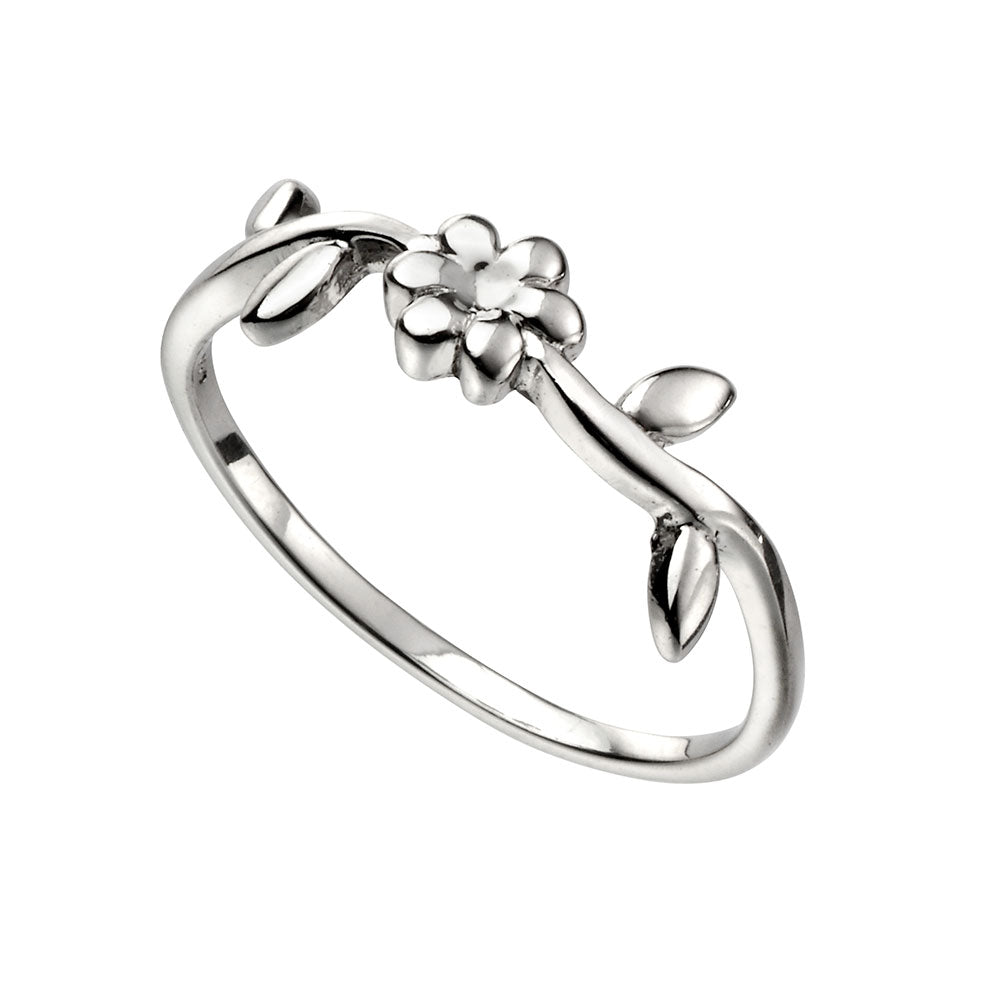 Delicate Rings Silver Delicate Flower Ring In Sterling Silver β dotJewellery.com
