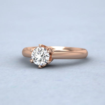 18ct Rose Gold Six Claw Solitaire Diamond Ring