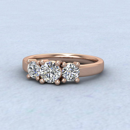 18ct Rose Gold Trilogy Diamond Ring