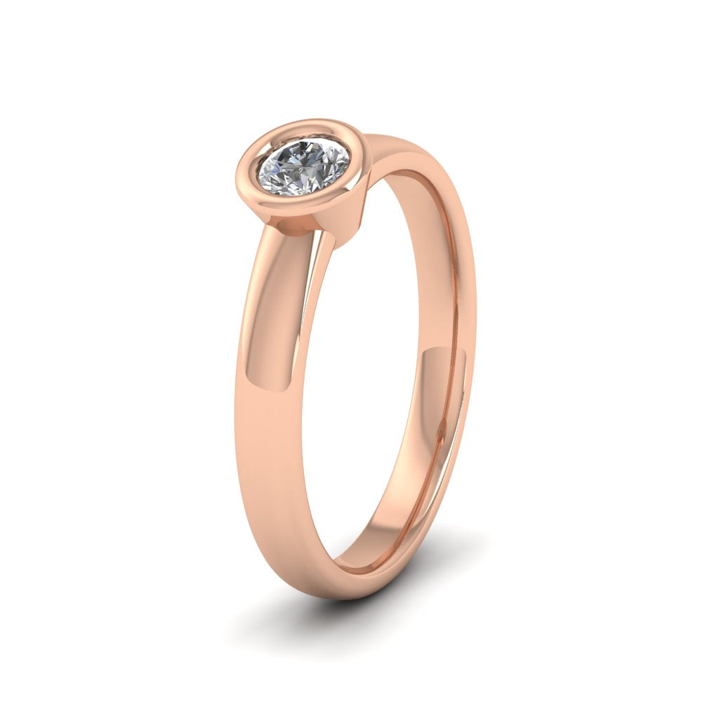 18ct Rose Gold Slim Halo Diamond Solitaire Ring
