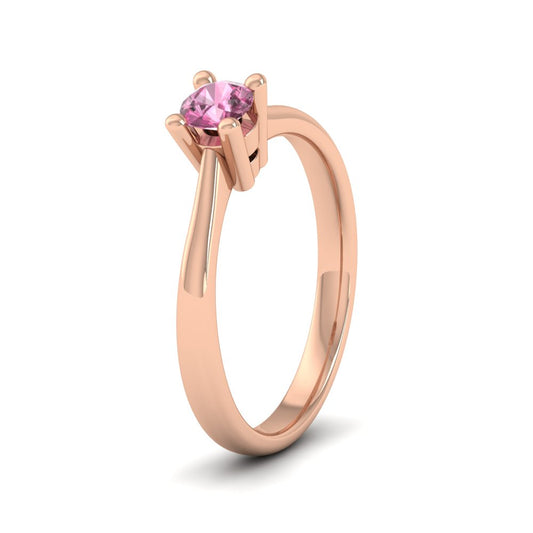 9ct Rose Gold Pink Sapphire Set Classic Four Claw Ring