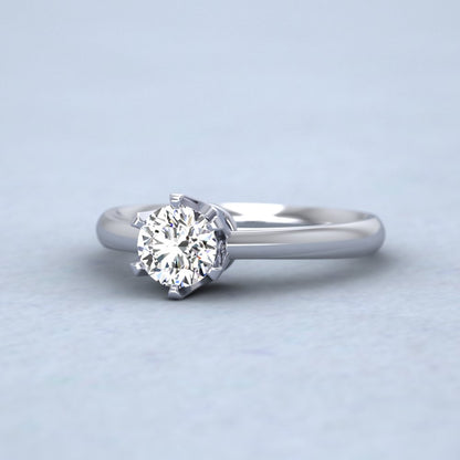 Platinum Six Claw Solitaire Diamond Ring