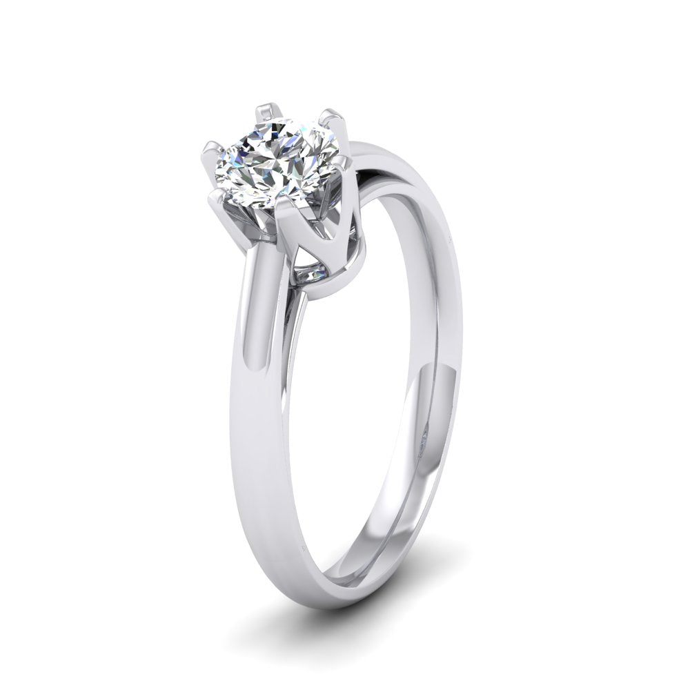 Platinum Six Claw Solitaire Diamond Ring