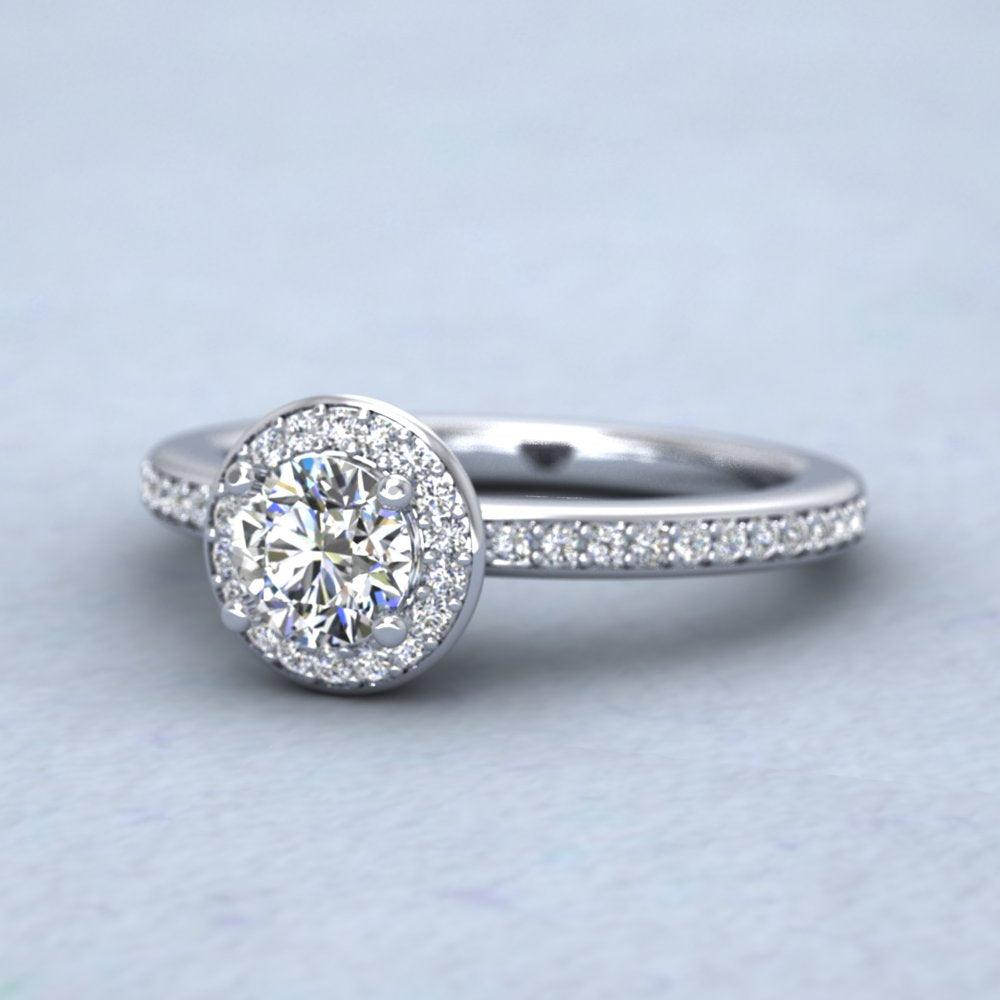 9ct White Gold Halo Diamond Set Ring