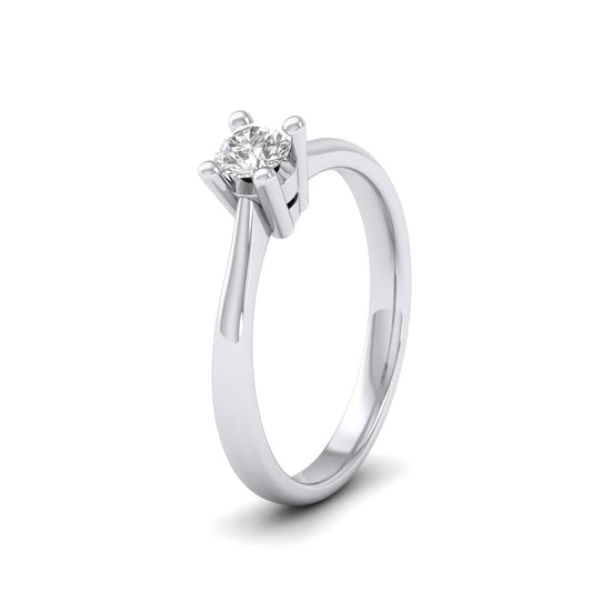 9ct white Gold Diamond Set Classic Four Claw Ring
