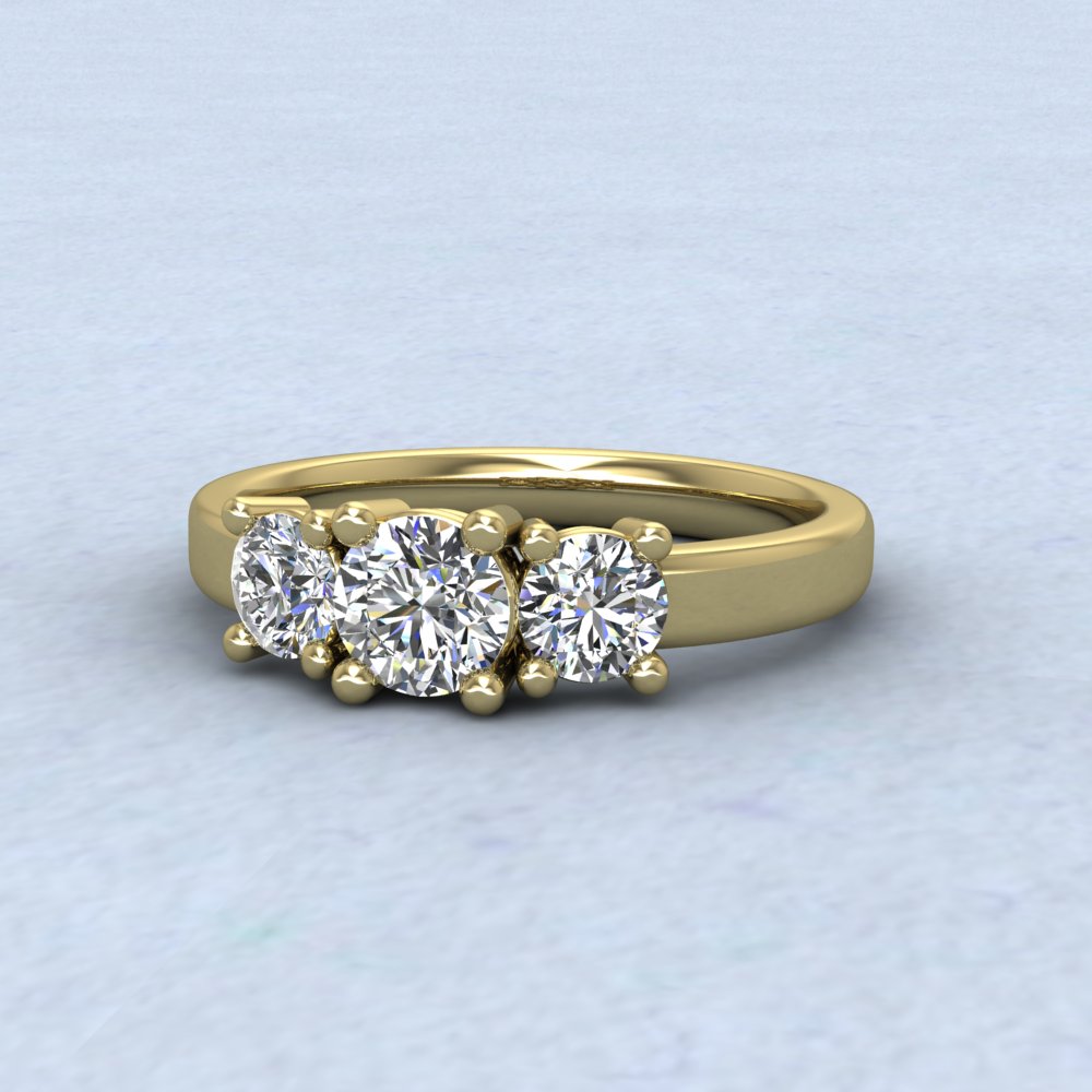 9ct Yellow Gold Trilogy Diamond Ring
