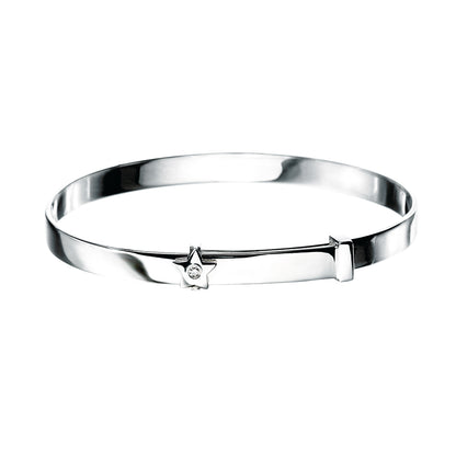 Sterling Silver Diamond Set Bangle