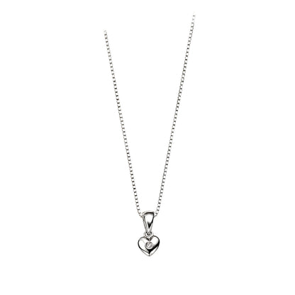 Sterling Silver Diamond Set Heart Pendant