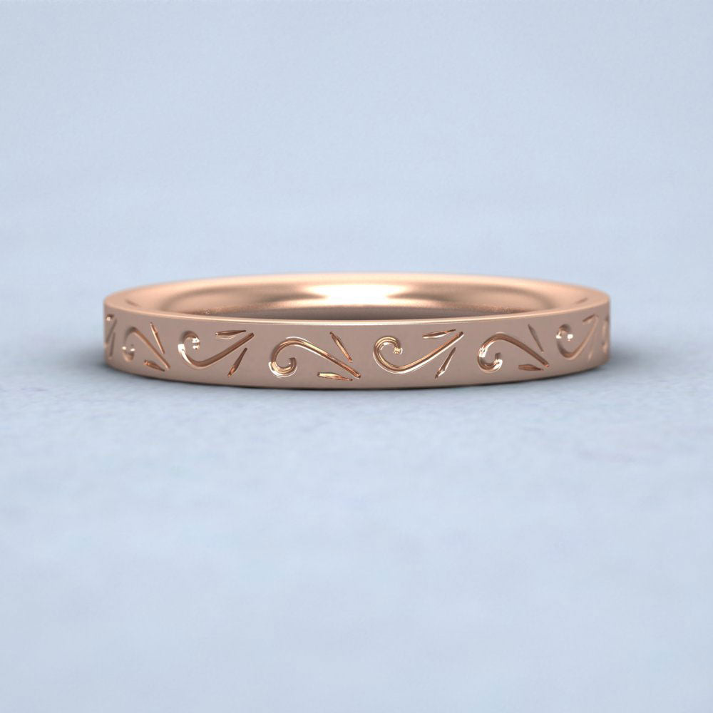 Engraved rose gold hot sale wedding band