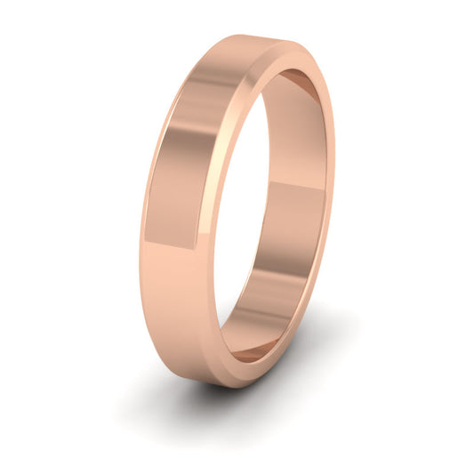 Bevelled Edge 9ct Rose Gold 4mm Wedding Ring