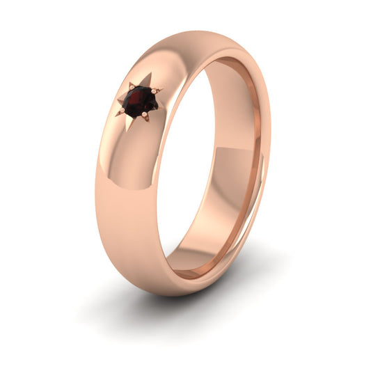 Garnet Star Set 9ct Rose Gold 6mm Wedding Ring