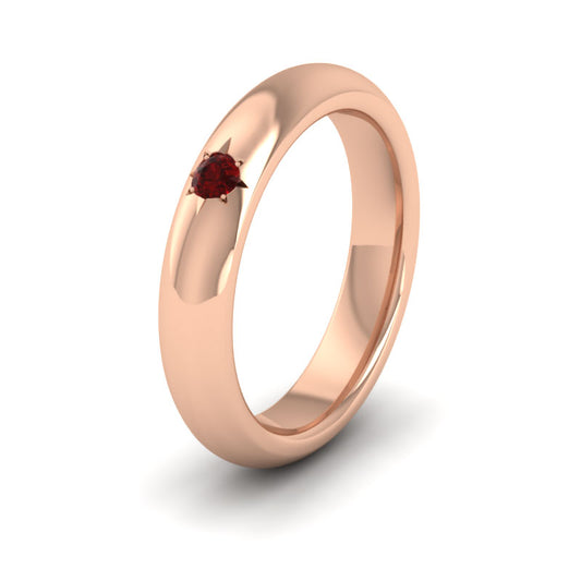 Ruby Star Set 9ct Rose Gold 4mm Wedding Ring