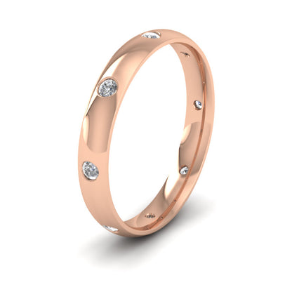 Eight Diamond Set 9ct Rose Gold 3mm Wedding Ring