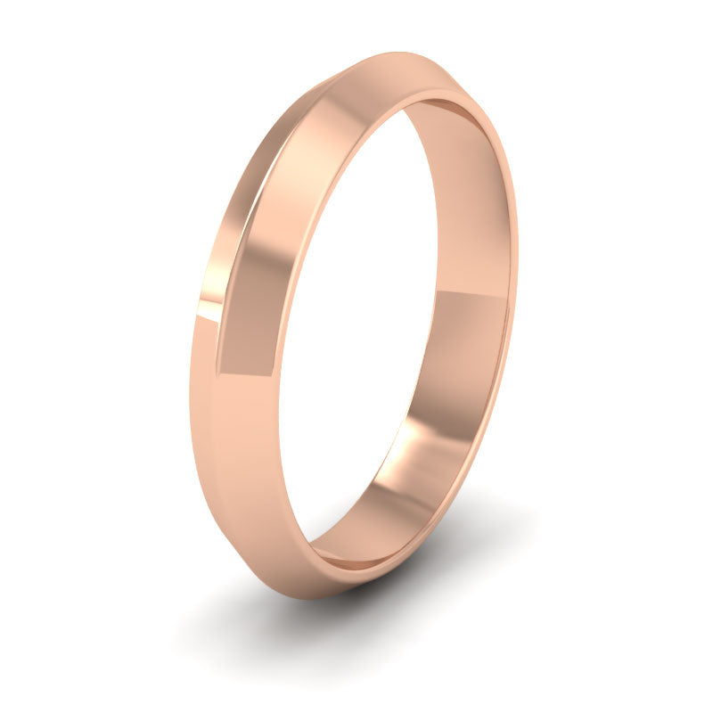 Knife Edge Shape 18ct Rose Gold 4mm Wedding Ring