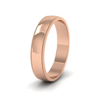 Millgrained Edge 18ct Rose Gold 4mm Wedding Ring G