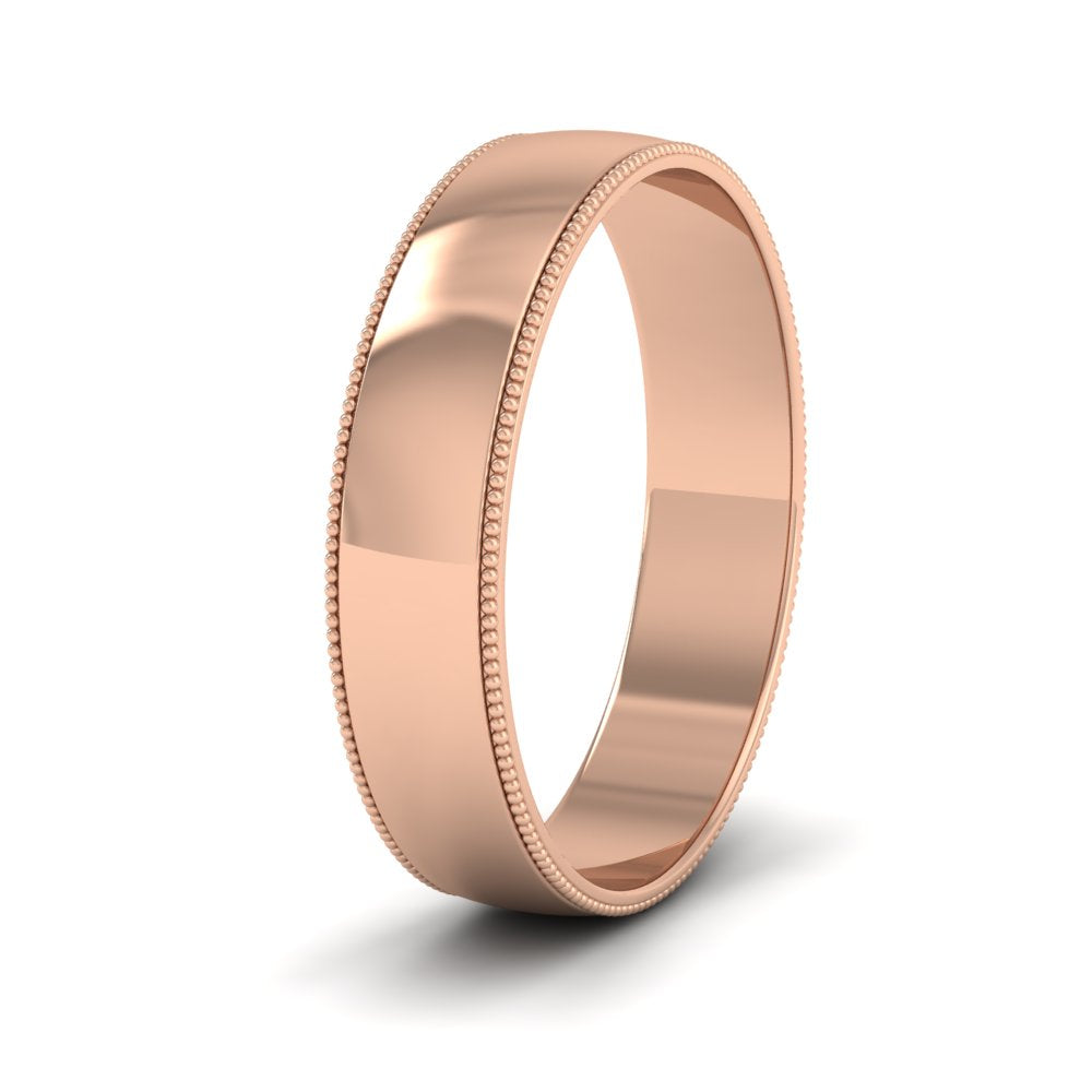 Millgrained Edge 18ct Rose Gold 5mm Wedding Ring