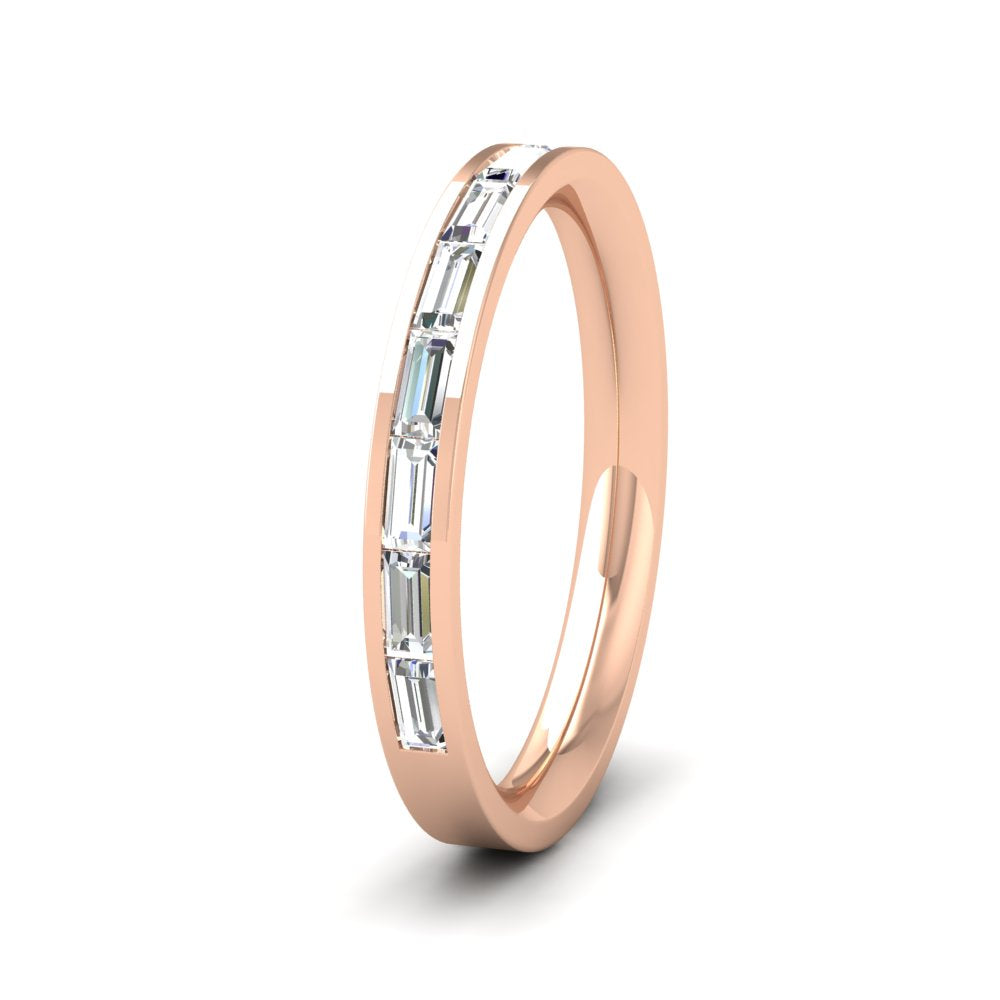 <p>18ct Rose Gold Channel Set Baguette Diamond Ring (0.5ct). 25mm Wide And Court Shaped For Comfortable Fitting</p>