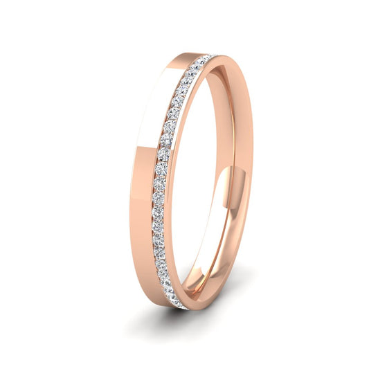 <p>18ct Rose Gold Asymmetric Full Channel Set Diamond Ring (0.3ct). 3mm Wide And Court Shaped For Comfortable Fitting</p>