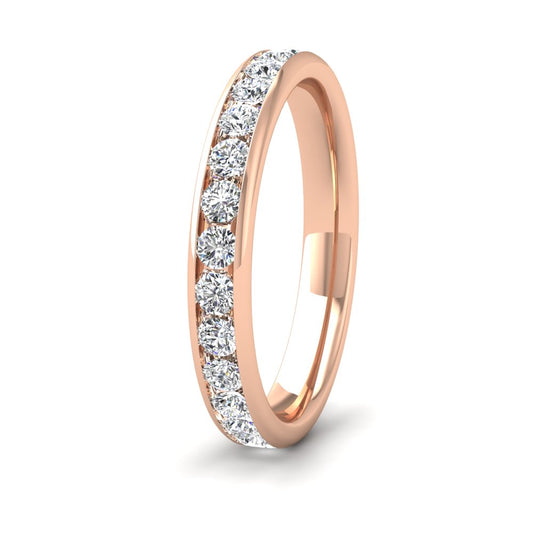 <p>18ct Rose Gold Full Channel Set 1.01ct Round Brilliant Cut Diamond Wedding Ring.  3mm Wide And Court Shaped For Comfortable Fitting</p>