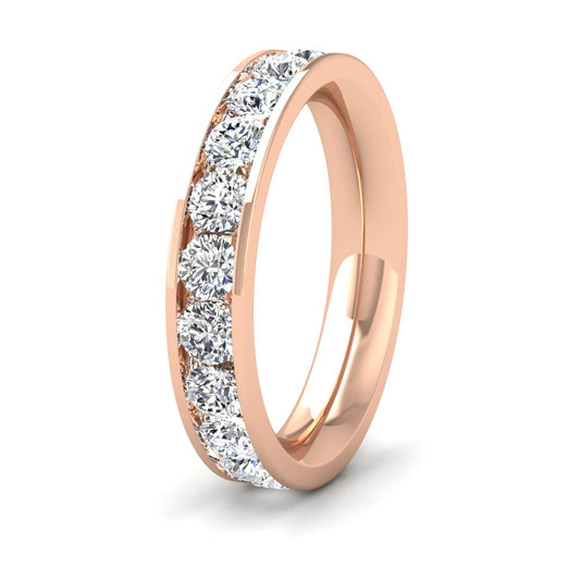 <p>18ct Rose Gold Full Channel Set 2ct Round Brilliant Cut Diamond Wedding Ring.  4mm Wide And Court Shaped For Comfortable Fitting</p>