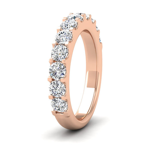 <p>18ct Rose Gold Round Claw 1.00ct Half Diamond Set Wedding Ring.  35mm Wide And Court Shaped For Comfortable Fitting</p>