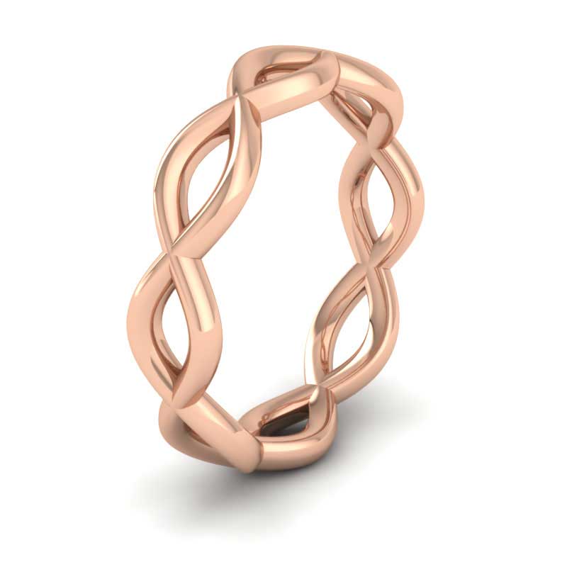 <p>Double Twist Wedding Ring In 18ct Rose Gold.  4mm Wide </p>