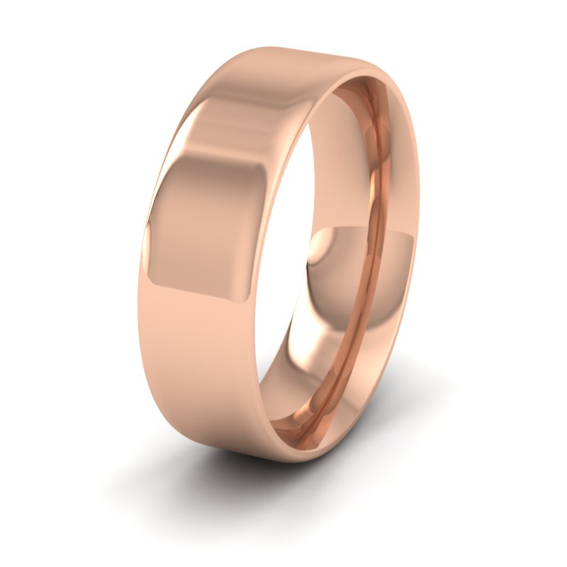 Rounded Edge 9ct Rose Gold 7mm Wedding Ring