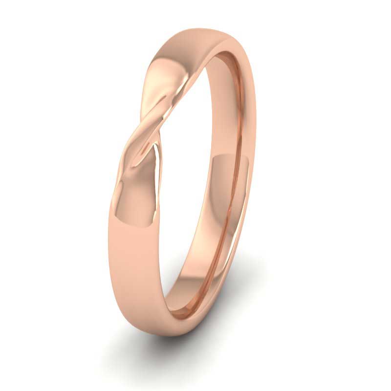 <p>Twist Wedding Ring In 18ct Rose Gold .  3mm Wide And Court Shaped For Comfortable Fitting</p>
