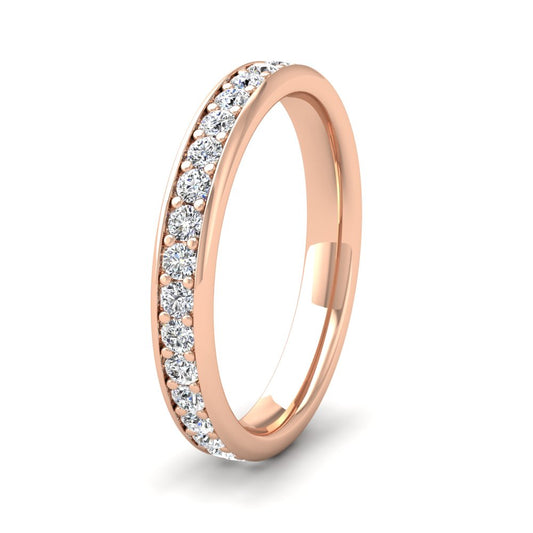 <p>18ct Rose Gold Full Bead Set 0.7ct Round Brilliant Cut Diamond Ring. 3mm Wide And Court Shaped For Comfortable Fitting</p>