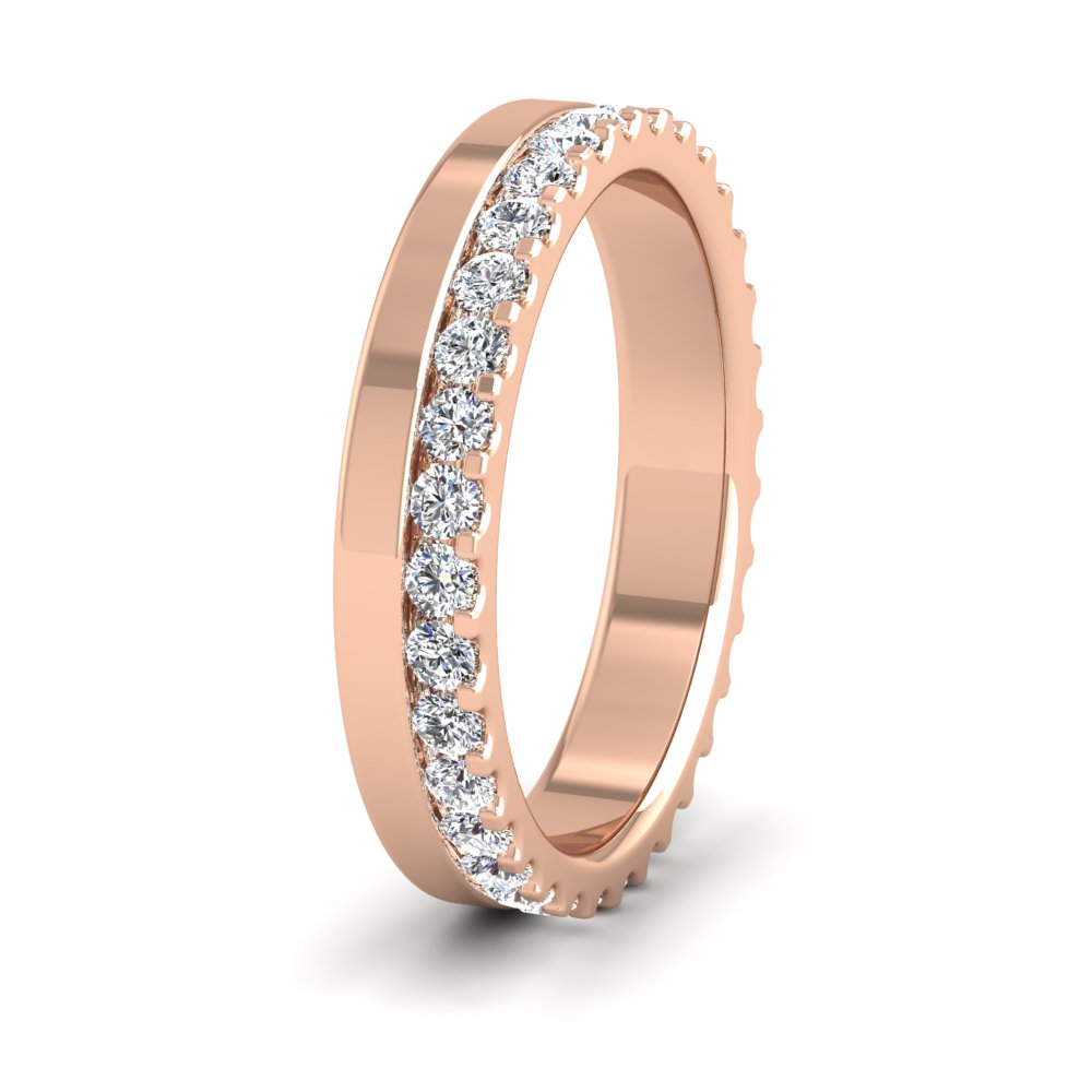 <p>9ct Rose Gold Asymmetric Full Claw Set Diamond Ring (0.64ct) .  35mm Wide And Court Shaped For Comfortable Fitting</p>