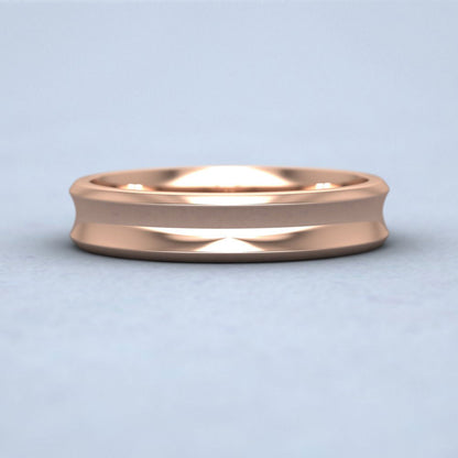 Concave 9ct Rose Gold 4mm Wedding Ring Down View