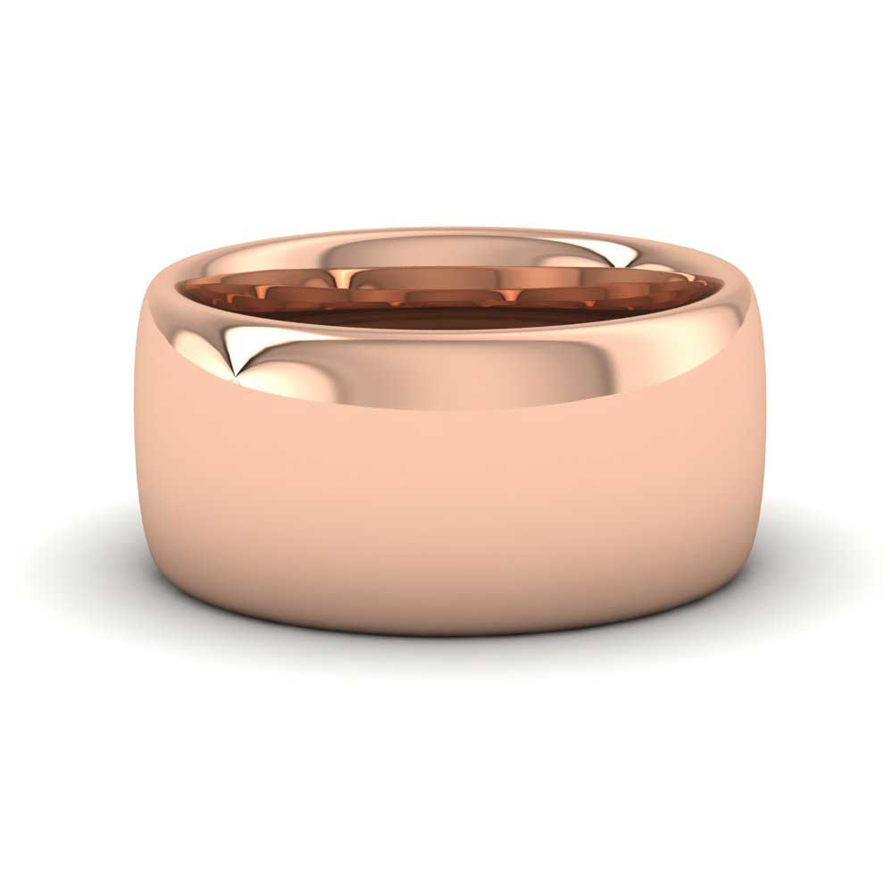 9ct Rose Gold 10mm Cushion Court Shape (Comfort Fit) Super Heavy Weight Wedding Ring Down View
