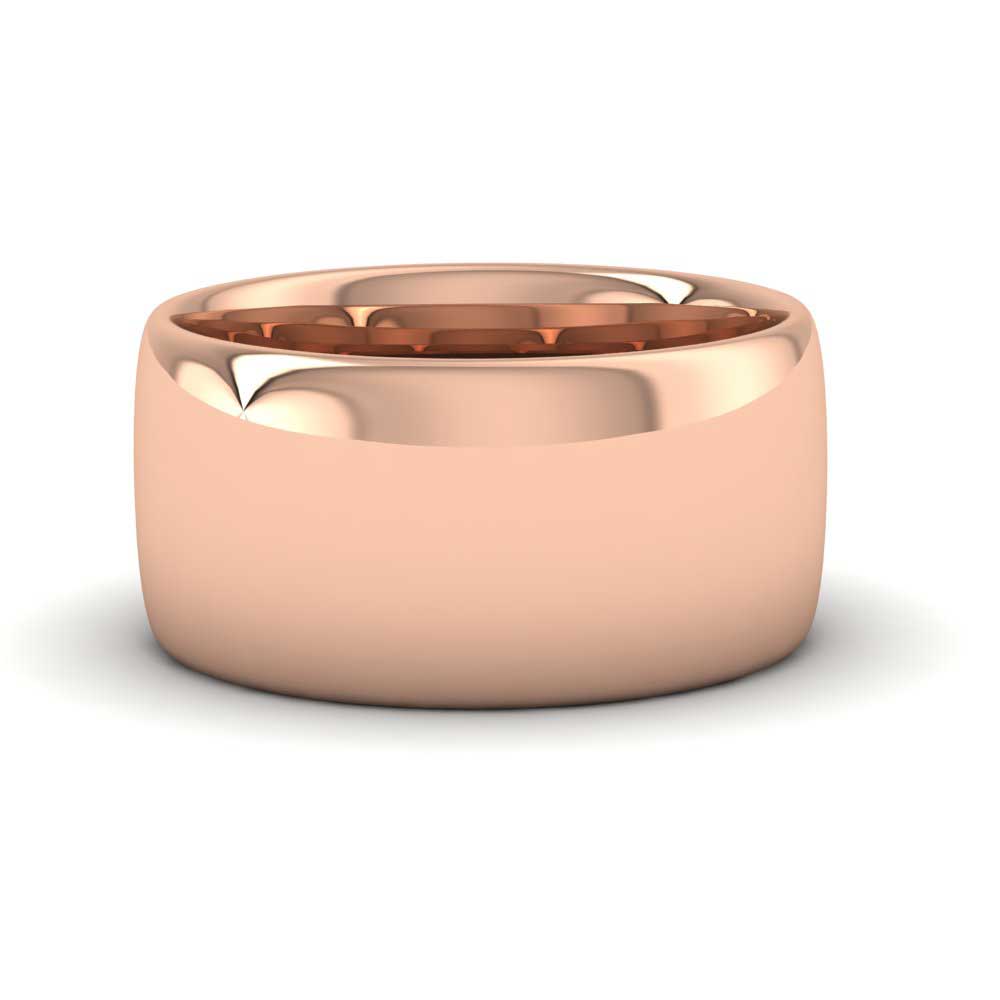 9ct Rose Gold 10mm Cushion Court Shape (Comfort Fit) Extra Heavy Weight Wedding Ring Down View