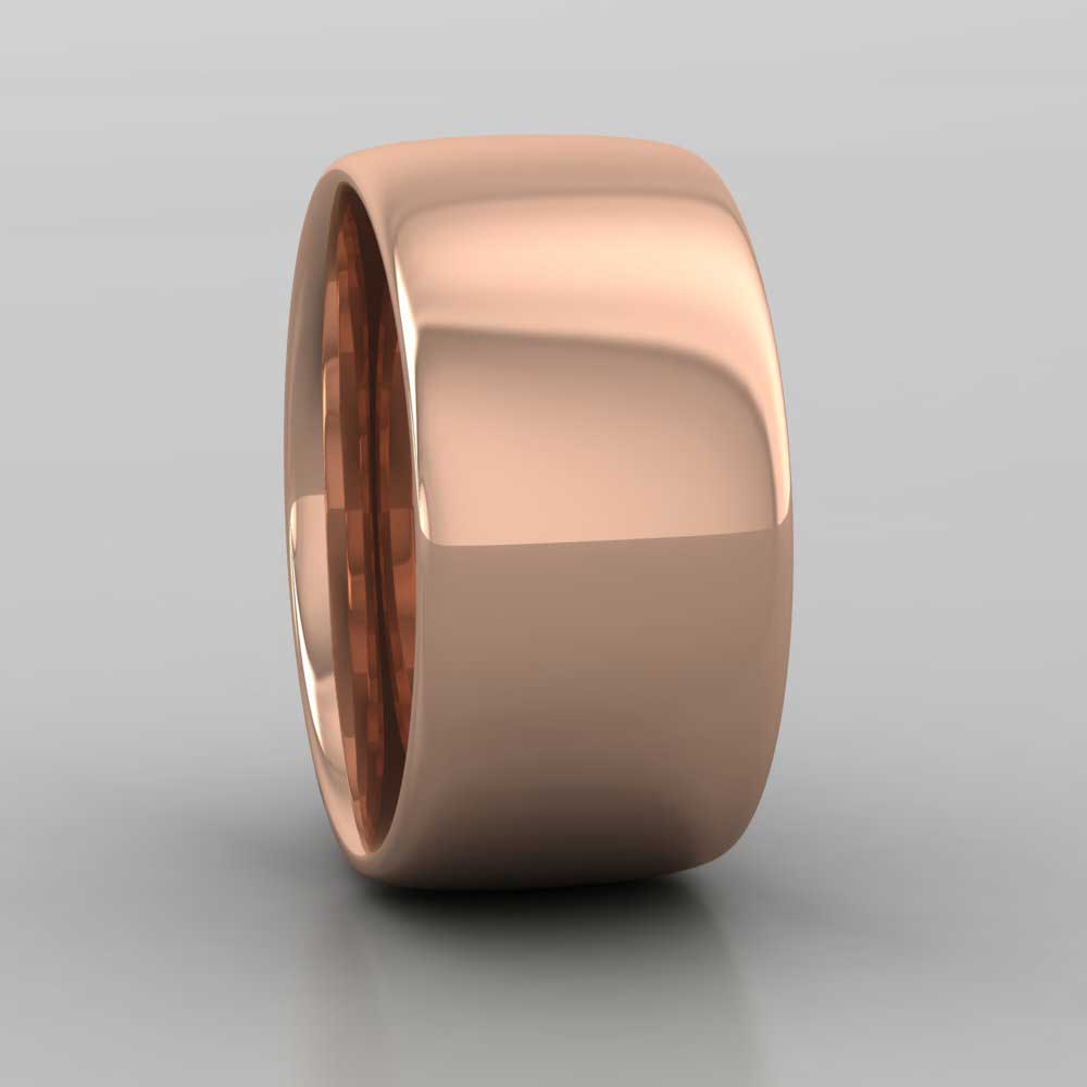 18ct Rose Gold 10mm Cushion Court Shape (Comfort Fit) Extra Heavy Weight Wedding Ring Right View