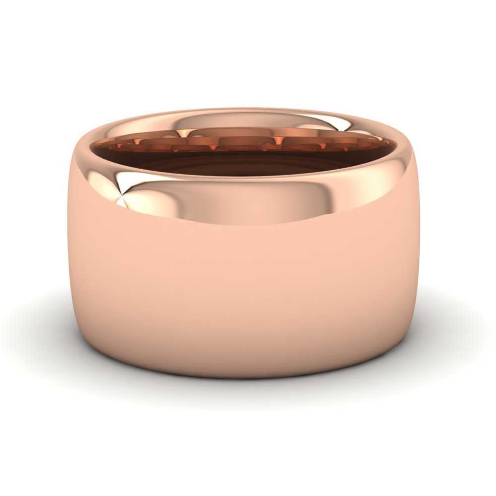18ct Rose Gold 12mm Cushion Court Shape (Comfort Fit) Super Heavy Weight Wedding Ring Down View