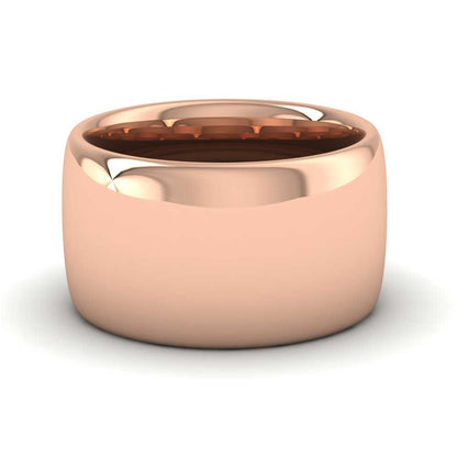 18ct Rose Gold 12mm Cushion Court Shape (Comfort Fit) Super Heavy Weight Wedding Ring Down View