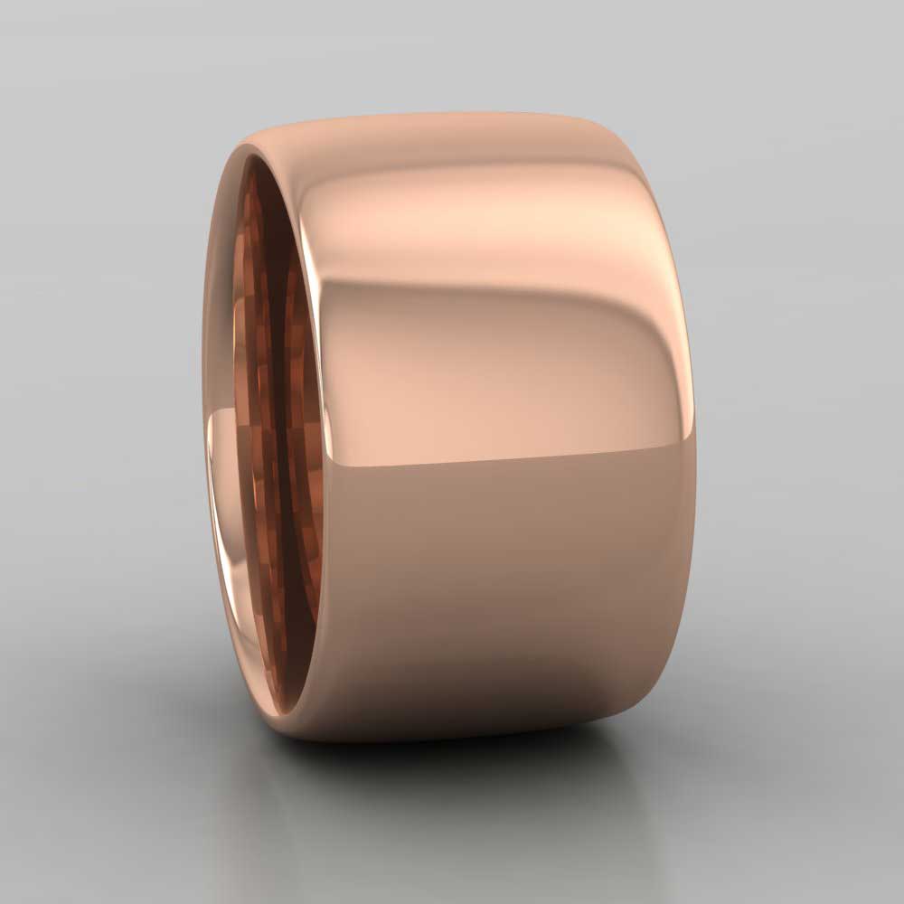 9ct Rose Gold 12mm Cushion Court Shape (Comfort Fit) Extra Heavy Weight Wedding Ring Right View
