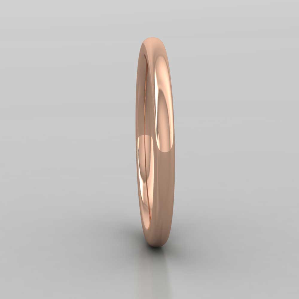 9ct Rose Gold 2mm Cushion Court Shape (Comfort Fit) Super Heavy Weight Wedding Ring Right View