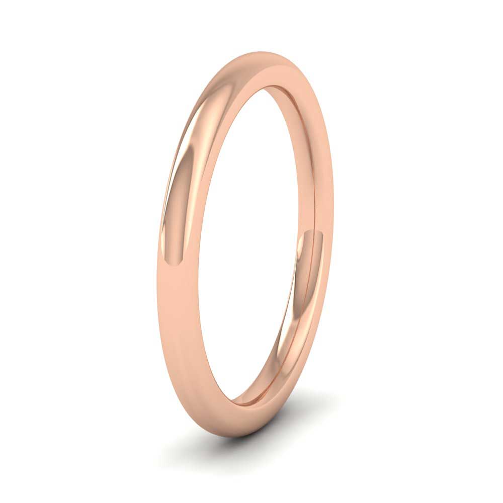 9ct Rose Gold 2mm Cushion Court Shape (Comfort Fit) Super Heavy Weight Wedding Ring