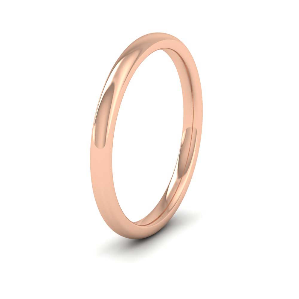 9ct Rose Gold 2mm Cushion Court Shape (Comfort Fit) Extra Heavy Weight Wedding Ring