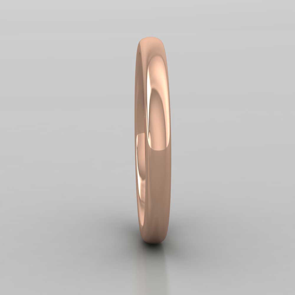 9ct Rose Gold 2.5mm Cushion Court Shape (Comfort Fit) Super Heavy Weight Wedding Ring Right View