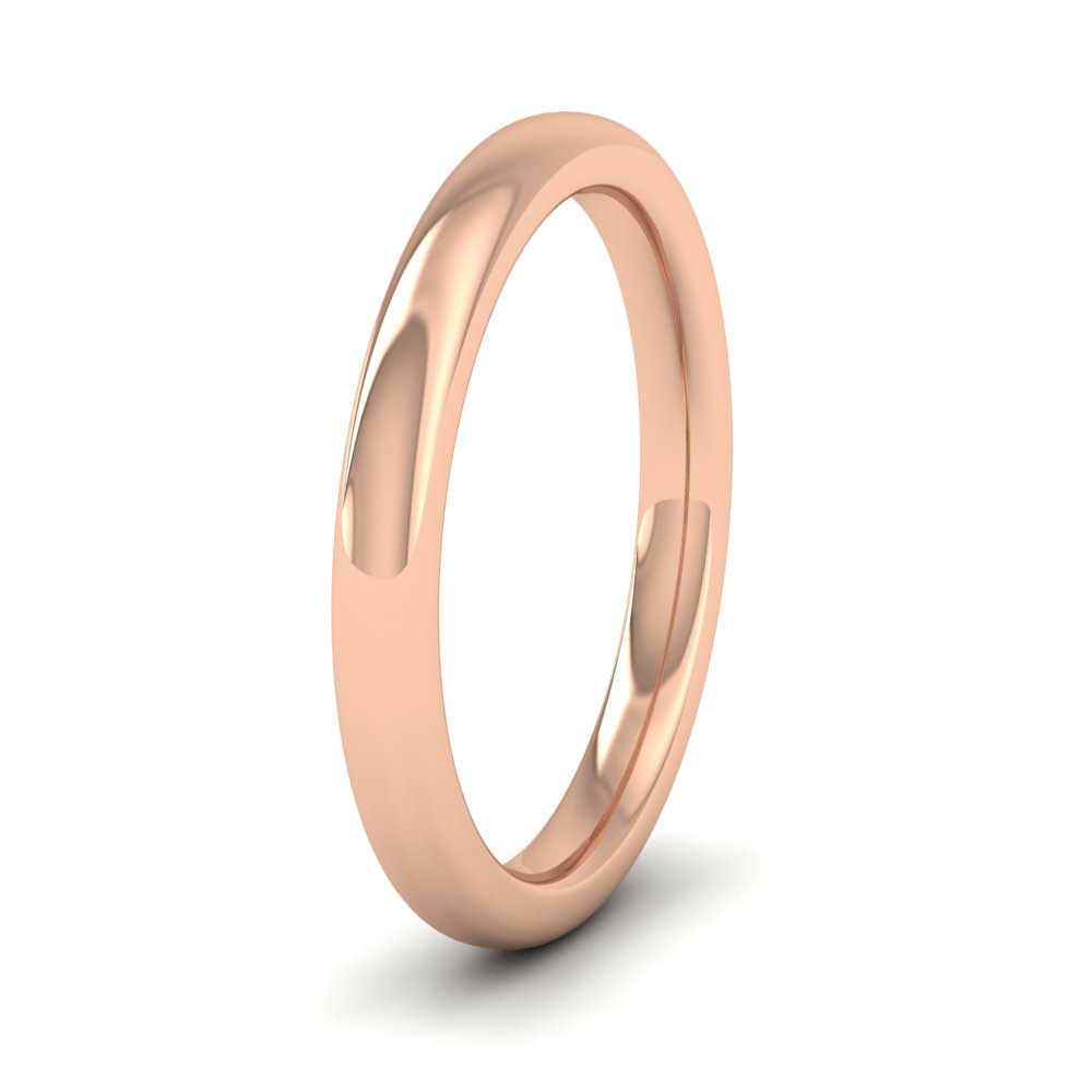9ct Rose Gold 2.5mm Cushion Court Shape (Comfort Fit) Super Heavy Weight Wedding Ring