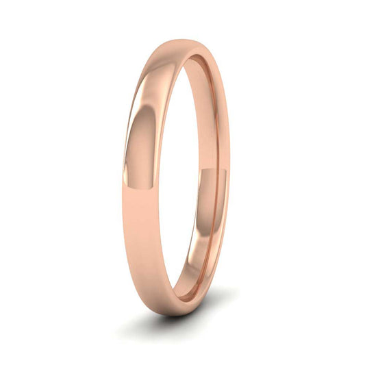 9ct Rose Gold 2.5mm Cushion Court Shape (Comfort Fit) Classic Weight Wedding Ring