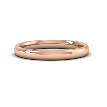 18ct Rose Gold 2.5mm Cushion Court Shape (Comfort Fit) Extra Heavy Weight Wedding Ring Down View